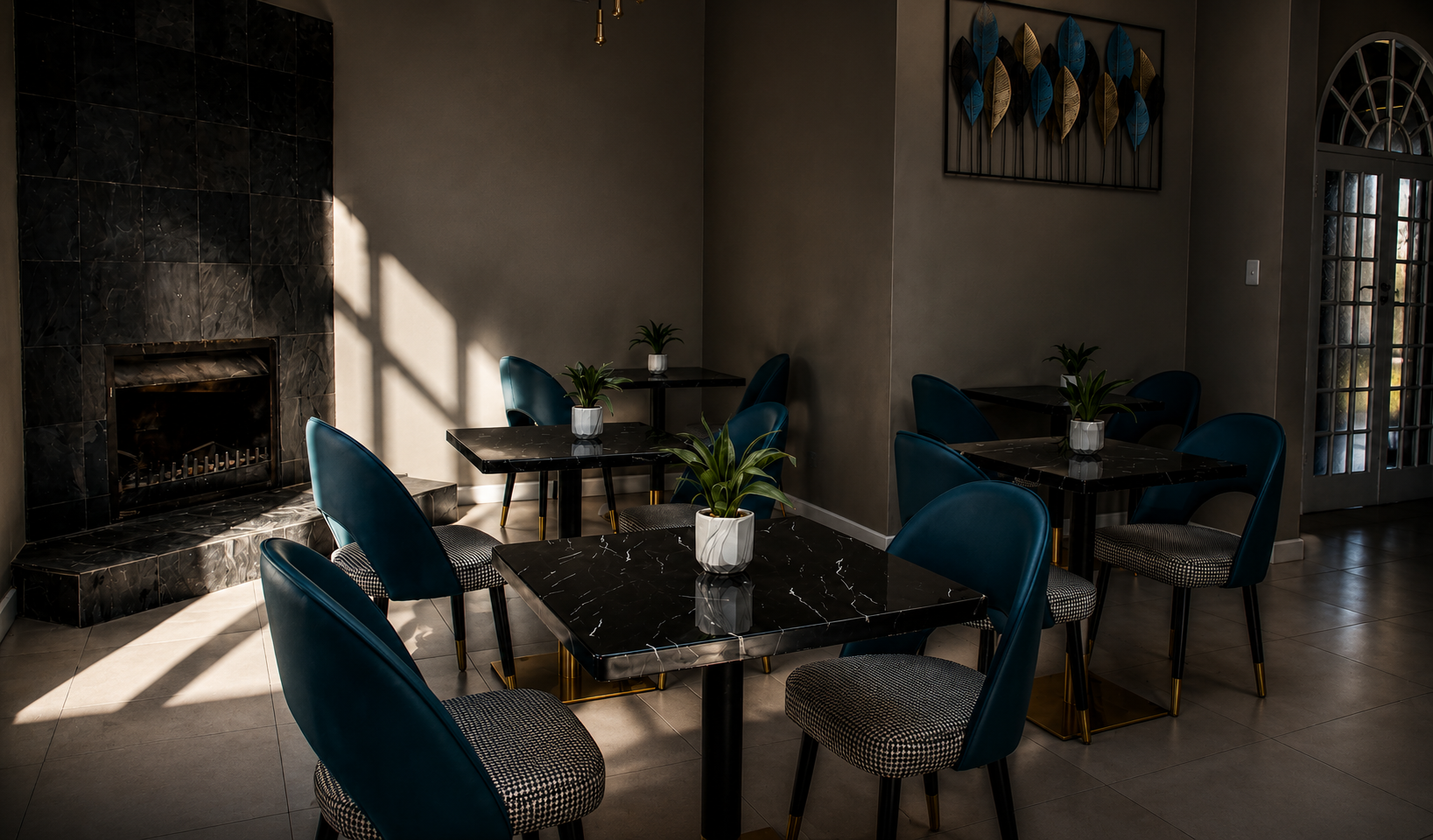 Elegant dining lounge at The Ivory Haven
